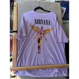 NWT Purple Nirvana Band T-Shirt Men's Size 3XL Reprint Grunge